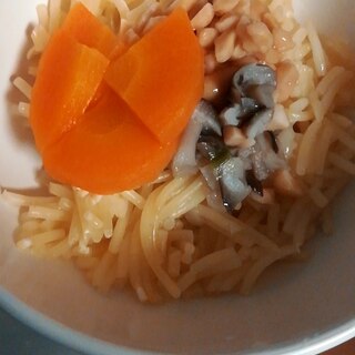 離乳食★しめじにんじん納豆パスタ